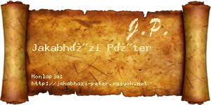 Jakabházi Péter névjegykártya