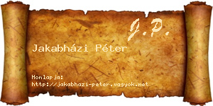 Jakabházi Péter névjegykártya